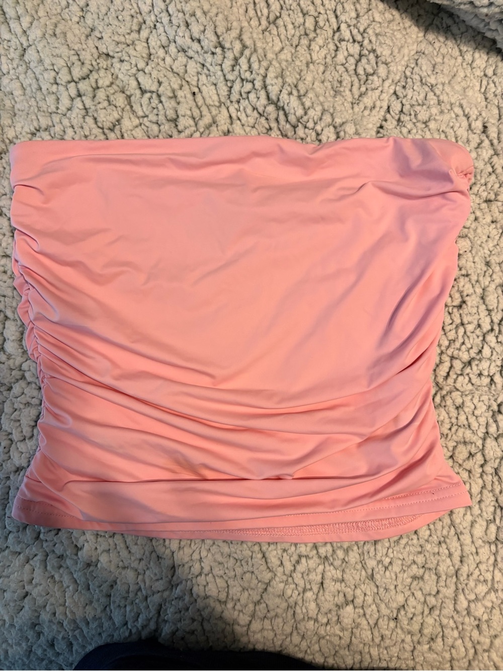 Edikted Light Pink Ruched Strapless Tube Top